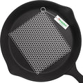 AMAGABELI GARDEN & HOME 10”x10” Stainless Steel Cast Iron Cleaner Chainmail Scrubber for Cast Iron Pan Skillet Cleaner for Dishes Cast Iron Pot Cookware Accessories BG263