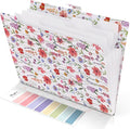 SKYDUE Accordion File Organizer, Floral Expanding File Folders with 5 Pockets, Cute Document Organizer for Paper Bills Receipt Storage, School Office & Hospital Supplies Letter/A4 Size White