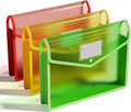 ThinkTex Plastic Expanding File Folders, Transparent Envelopes with Snap | No Dividers, Large Capacity, Document Organizer for Bills & Taxes, Letter/A4 Size for School, Office, Home - 3 Pack
