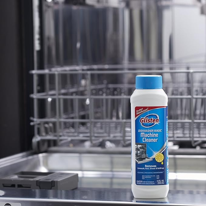 Glisten Dishwasher Magic Disinfectant & Cleaner Lemon 12 Oz (Pack of 2)