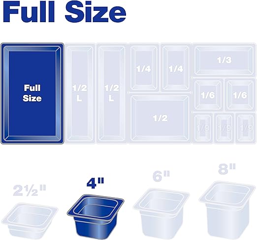 Carlisle FoodService Products 10401B03 High-Heat Full-Size Food Pan, 12.7 qt. Capacity, 20-3/4" x 12-3/4" x 4", Black (Case of 6)