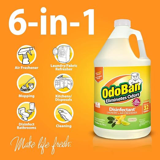 OdoBan Disinfectant Concentrate and Odor Eliminator, 2 Gallons, Citrus Scent