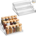 iDesign 3-Tier Spice Rack Organizer, Set of 2, Clear | For Cabinets, Pantry or Countertop, Made in USA