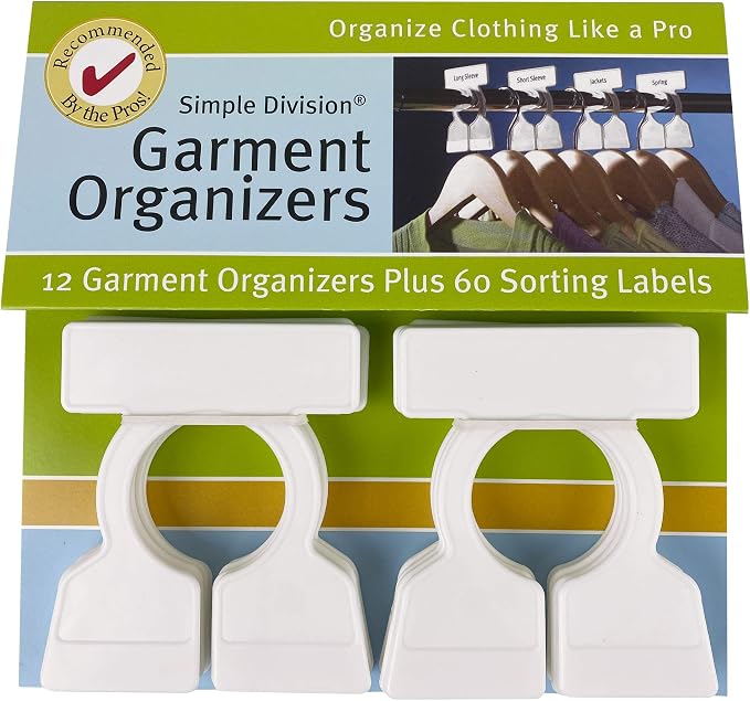 Simple Division White Garment Organizers, 12 Closet Dividers