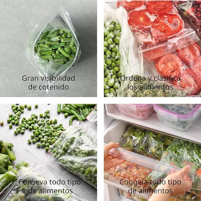 Transparent Plastic Airtight Zipper Bags Ideal for Freezing Food, Document Storage, Reusable and Preserving Bags - Ofituria (2000 Bags, 100 x 150 mm)