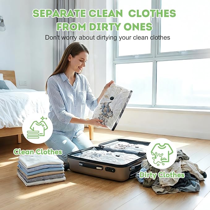 Mapambo Vacuum Storage Bags with -60000Pa USB Pump, 18 Pack Vacuum Seal Bags for Clothing Travel in 3 Sizes, Travel Vacuum Bags with Pump, Saving up to 80% of Luggage Space (18 Combo Size)