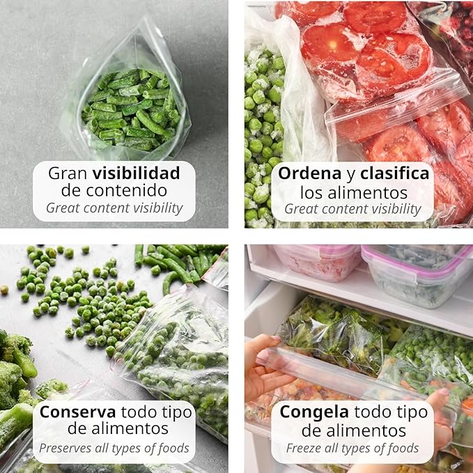 Transparent Plastic Zipper Bags Ideal for Freezing Food, Storage Documents, Reusable and Storage Bags - Ophituria