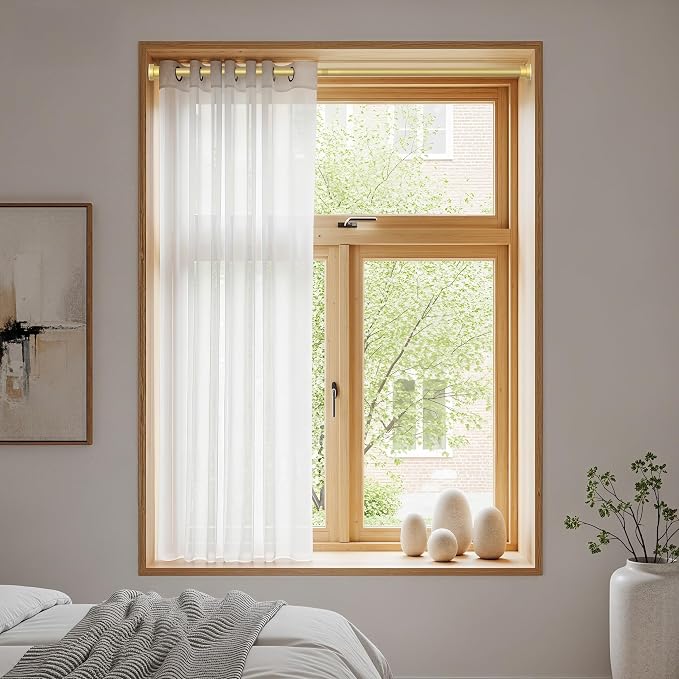 Tension Curtain Rod 30-64Inch Curtain Rods for Windows Gold Spring Curtain Rod no Drilling Adjustable Expandable Tension Rods for Windows,Doorway,Closet,Bedroom