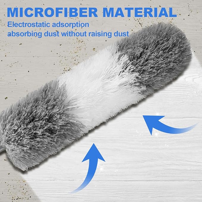 Dusters for Cleaning,Feather Duster with Extension Pole,Ceiling Fan Cleaner Duster,Long Duster Extended Handle,Blind Cleaner Dusting