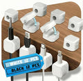 12 Pack Magnetic Cord Organizer White – Fast Locking System Cable Management for Desk, Nightstand & Car, Strong Adhesive Wire Clips, USB Cable Organizer, Phone Charger Cord Holder for Organized Spaces