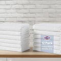 CLOROX Ribbed Bar Mops - 100% Cotton Quick Dry Extra Large Dishcloths - Absorbent Multipurpose Cleaning Cloths for Restaurants, Kitchen, Bathroom, Hotel - 16" x 19" - White 12 Pack