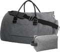 Convertible Garment Duffel Bag for Travel, Large Carry On Weekender Bag with Hanging Clothes Feature, Overnight Travel Duffle Bag for Women with Shoe Compartment (Gray)