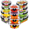 12 Pack Glass Meal Prep Containers with Lids, Glass Food Storage Containers with Snap Locking Lids, Airtight Lunch Containers for Microwave, Oven, Freezer and Dishwasher BPA Free (BLack)