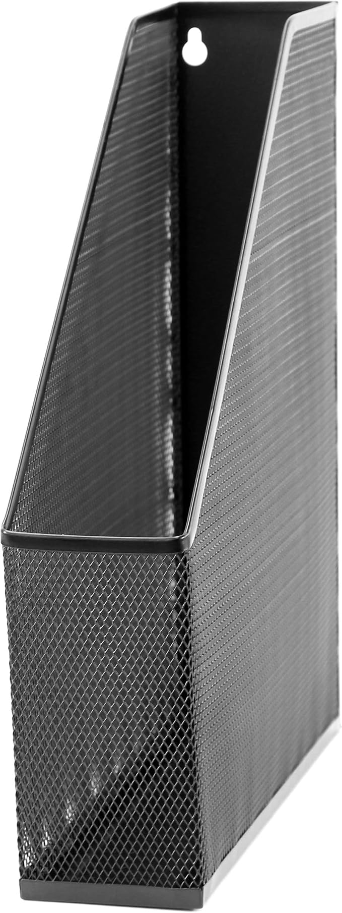 U Brands Mesh Steel Magazine File Holder, 12.5" x 9.8" x 3", Black, Desk Organizer for Magazines, Documents, Files and Folders, Modern Office Accessory, 3" D x 9.8" W x 12.5" H