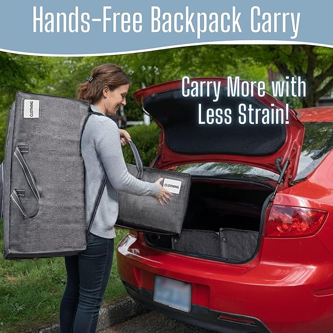 VENO 6 Pack Heavy Duty Moving Bags with Backpack Straps, Zippers & Handles, Extra Large Packing Bags for College Dorm Essentials, Moving Supplies Alternative to Cardboard Moving Boxes