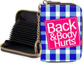 Credit Card Holder for Women,Small Rfid Wallet with Keychain Zipper,Cute PU Leather Card Case Wallet，Accordion Credit Card Wallets Gift,Blue Checkered Pattern