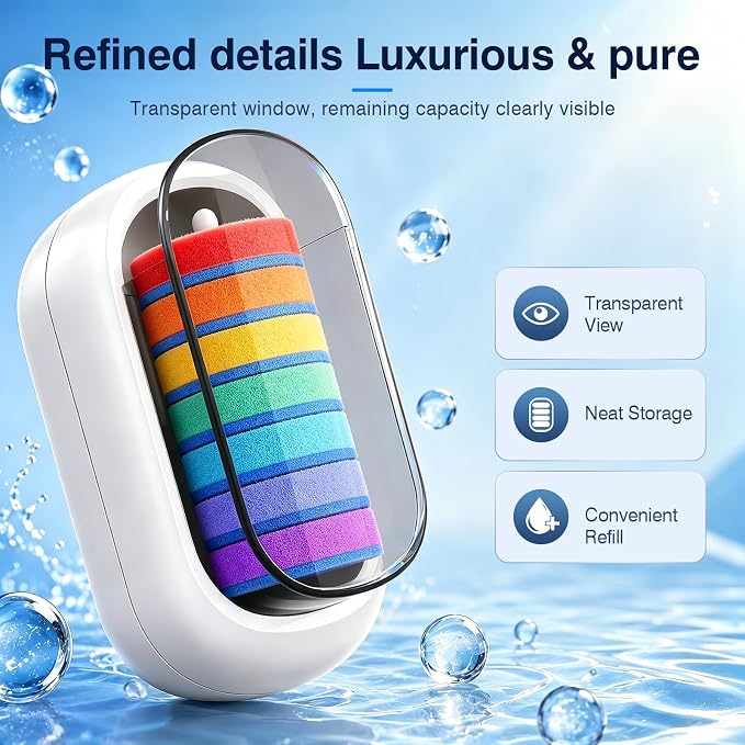 Disposable Toilet Brush, Toilet Cleaning Brush 7 Color-Coded Set – Strong Scrubbing Power, Hygienic Clipper Design No Fall Off, Each Handle with 35 Refill Heads, Clean Bathroom, Tub, Floor