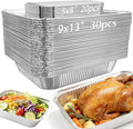 Notwoe® 50pc Aluminum Foil Pans Combo, Extra Heavy Duty, 30pc 9x13 Half Size & 20pc 8x5 Disposable Trays for Roasting, Lasagna, Steam Table Heating. (50 Pack no/Lids)
