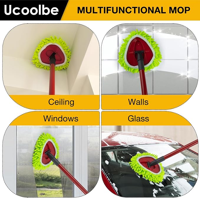Chenille Duster Spin Mop Replace Heads for O-Cedar EasyWring 1-Tank, 3-Pack | Chenille Mop pad, Not for Ocedar 2-Tank. Chenille picks up dust, pet hair & debris. Wet/dry use for floors, walls & ceilings.