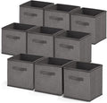 Nestl Cube Storage Bins, Foldable 9 Cube Storage Organizer Bins, Fabric Storage Cubes, Storage Basket with Handles, Grey Closet Storage Bins, 11-Inch Cube Storage Bins for Bedroom, Playroom and More