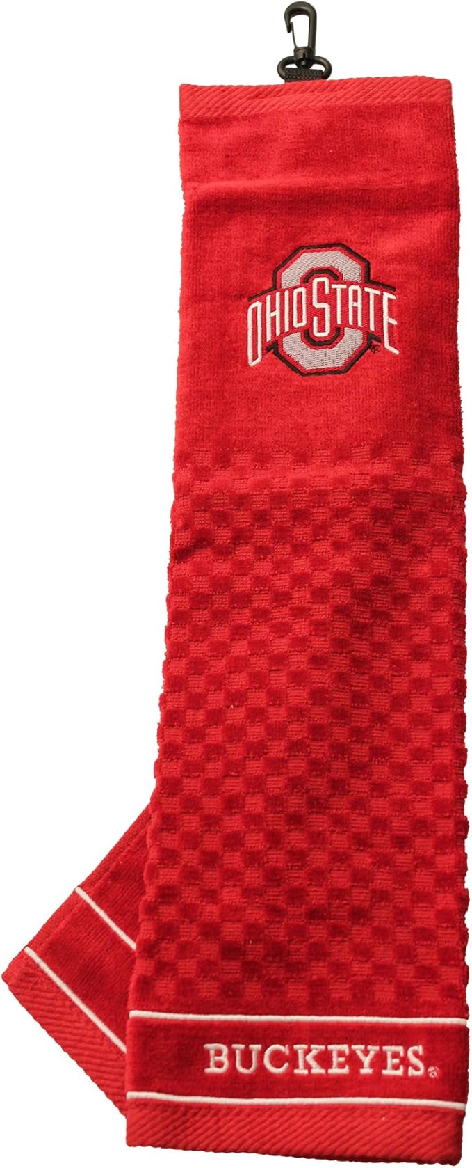 Team Golf NCAA Ohio State Buckeyes Embroidered Golf Towel Embroidered Golf Towel, Checkered Scrubber Design, Embroidered Logo