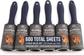 Extra Sticky Lint Roller, 6-Pack 600 Sheets, Pet Hair | Extra Sticky | Cat & Dog Hair | Straight-Cut Sheets | Navy Ergonomic Handles | Clothes | Car Seats | 6 Complete Rollers