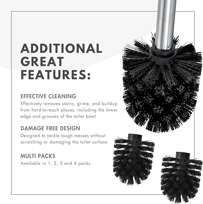 Toilet Brush Replacement Heads for ToiletTree Product Brushes (2)