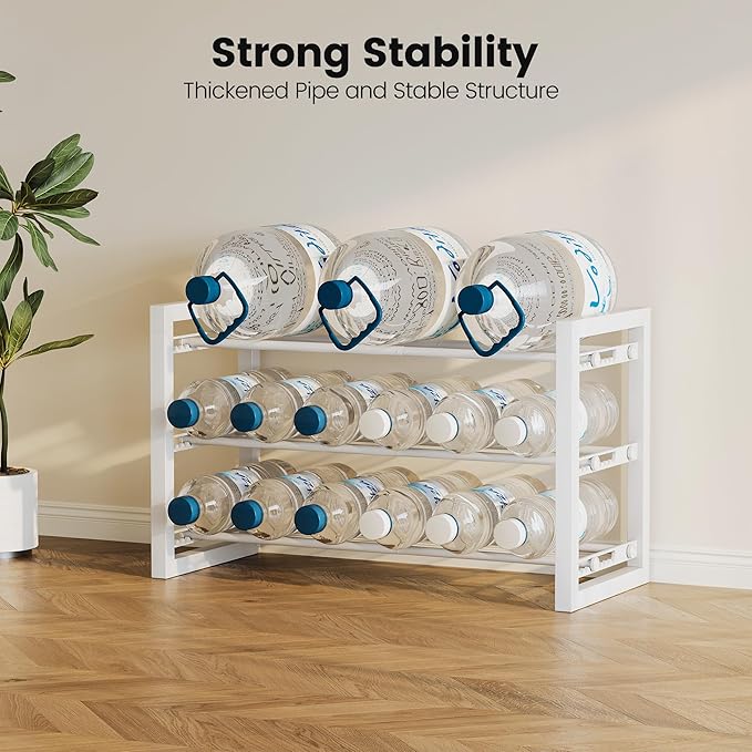 Homeiju Expandable Shoe Rack, 3 Tier Metal Shoe Shelf, Adjustable Shoe Stand for Sneakers, Boots, Heels, Heavy-Duty Steel Standing Shoe Organizer for Entryway, Closet, Bedroom, White