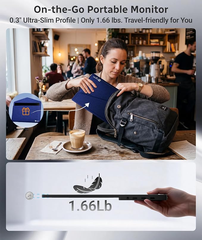 Ingnok Touchscreen Monitor for Laptop,Dual USB C,15.6Inch FHD 1080P | 10 Point Touch,USB C mini HDMI for Laptop,Mac,mini PC,Built in Speakers,with Adjustable Stand,VESA,Lightweight,Eyecare
