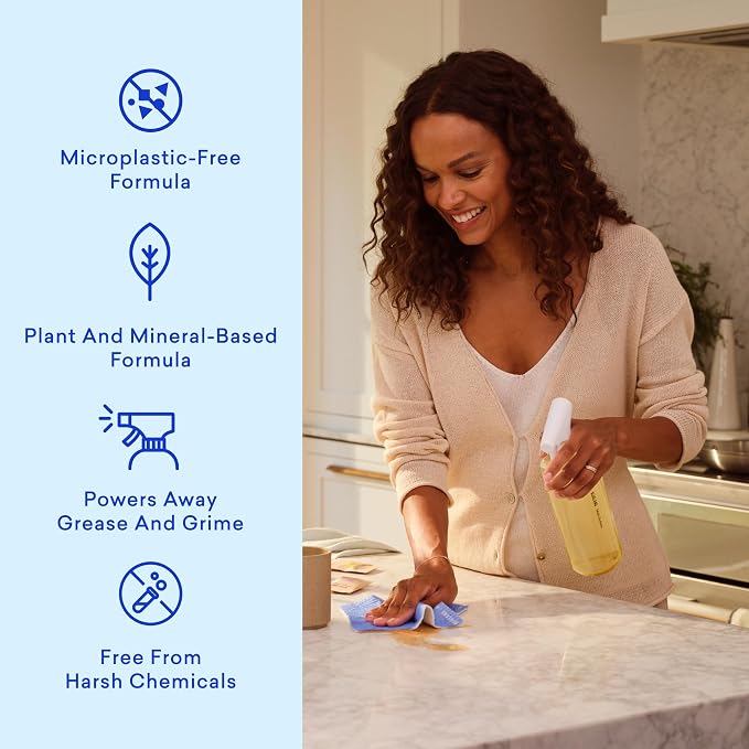 BLUELAND Multi-surface Spray Cleaner, Starter Set, Eucalyptus Mint | 100% Plastic-Free Tablet, EPA Safer Choice Certified, Free from Ammonia, PFAS & Microplastics, Safe on Glass, Stone, Wood
