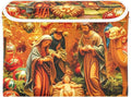 Nativity Scene Art Lidded Storage Bins with Handles - 16.5"x12.6"x11.8" Foldable Organizing Box, Oxford Fabric & Honeycomb Board, Dust-Proof Flip Lid for Closet/Office