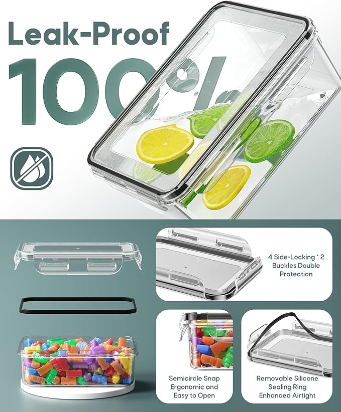70 PCS Food Storage Containers with Lids Airtight, (35 Lids & 35 Containers) Leak proof Containers Set for Kitchen, Meal Prep, BPA-Free, PVC-Free Plastic, Microwave/Dishwasher Safe, Extra Labels & Pen