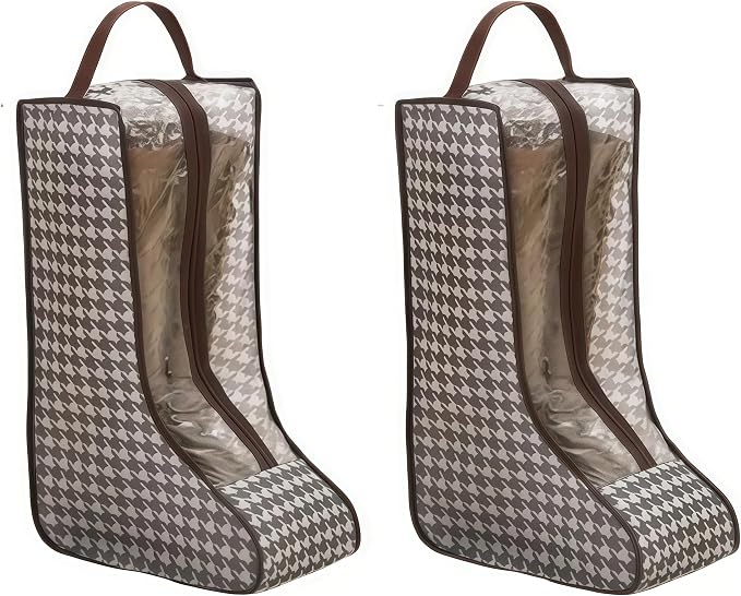 2Pcs Boot Storage Bag Organizer,Dustproof Boot Bags for Cowboy Boots,Portable Travel Shoe Protector Bags,Tall Boot Covers Storage Organizer for Packing