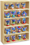 Ikee Design Wooden Wall-Mounted Display Shelves Rack for Collectibles-Figures,Shot Glasses, Spice Can,Cosmetics or Perfume-5 Adjustable Height Shelves,Space-Saving,Oak Color