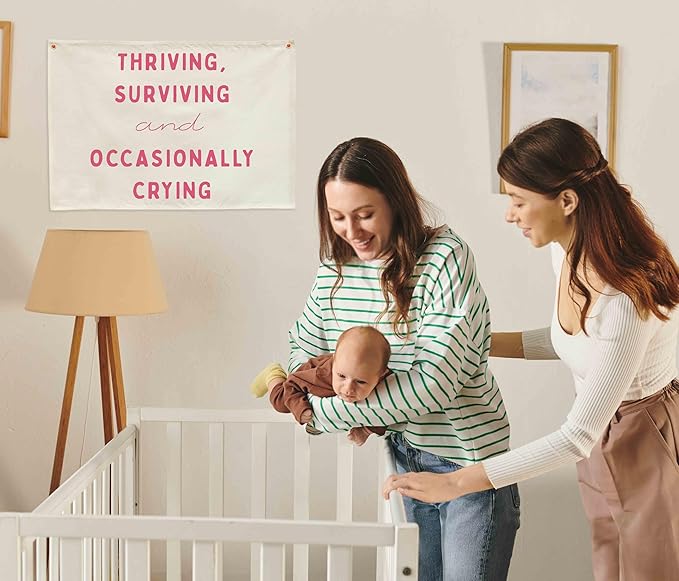 Classroom Wall Flag Decor-Teacher Gift-Inspirational Back to School Wall Banner Decor-Thriving Surviving-Hanging Rectangular Canvas Banner for Classroom Teacher Office Reading Corner