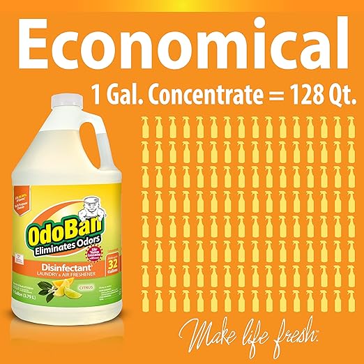 OdoBan Disinfectant Concentrate and Odor Eliminator, 2 Gallons, Citrus Scent