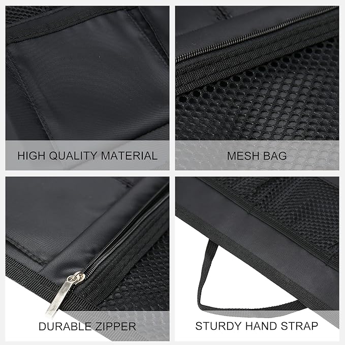 Surblue Backpack Organizer Insert Liner Hanging Travel Rucksack and Handbag Insert Pocket, High-capacity Divider Foldable Nylon Shoulder Bag Organizer for Men and Women,Black-L