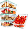 NutriChef 10 Piece Glass Food Storage Containers with Lids – 30 oz Meal Prep Containers Reusable Glass – Airtight Lunch Containers for Food Storage – Freezer to Oven Safe - Green