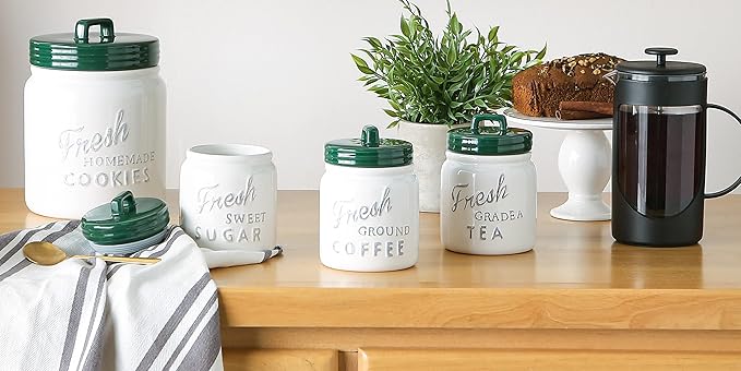 DII Kitchen Accessories Collection Ceramics, Cookie Jar, Dark Green