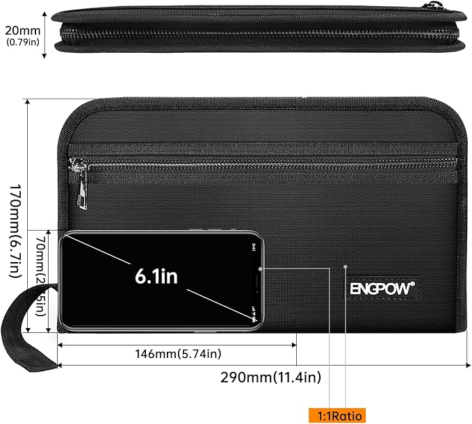 ENGPOW Fireproof Receipt Bill Coupon Organizer with 13 Colorful Pockets | Expanding File Organizer with Labels,Portable Money Storage Holder,Home Office Travel Supplies,A5 Size,(11.4" x 6.7")