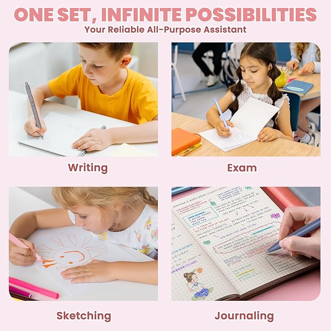 50 PCS Aesthetic School Supplies with Cute Pen Case,12 Pastel Highlighters,5 Black Ink Gel Pens, 12 Mechanical Pencils Set 0.5 & 0.7 mm 6 Color Gel Pens for Students Stationary College Essentials