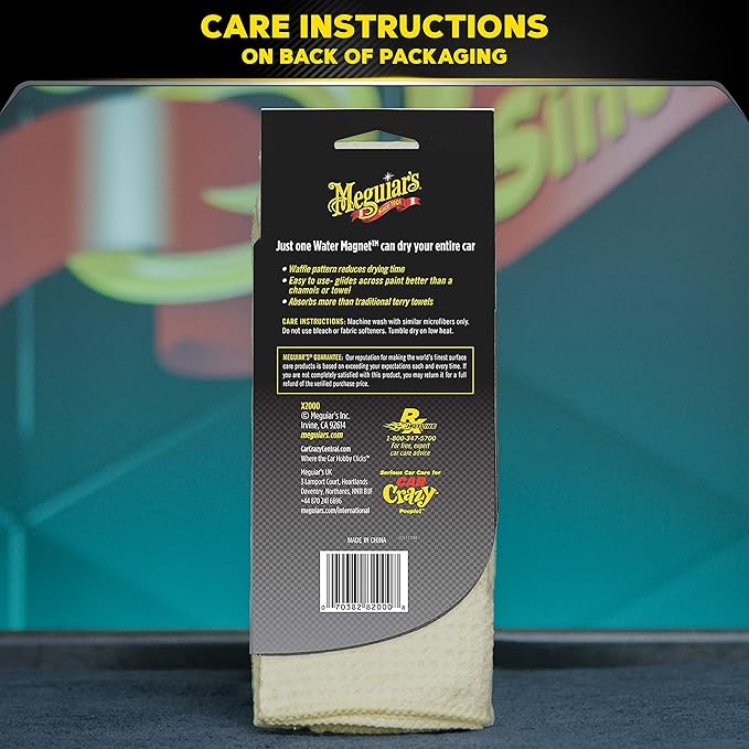 Meguiar's Water Magnet Microfiber Drying Towel,Premium Car Wash Microfiber Towel That’s Super Plush,Water Absorbent & Scratch-Free Big-Microfiber Towels for Cars,(Pack of 6)