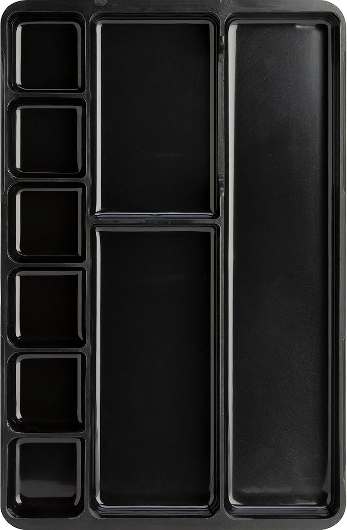 Lorell Drawer Tray Organizer, 9-Compartments, 9.38" x 14" x 1.25", Plastic, Black
