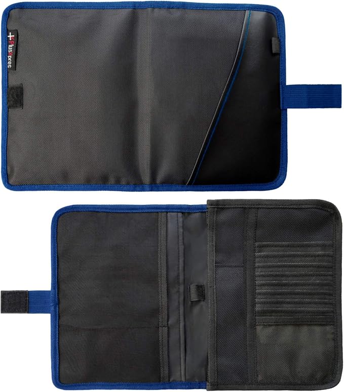 PlusXpres Glove Box Compartment Organizer - Car Document Holder - Blue | Owner Manual Case Pouch, Vehicle Storage Wallet for Registration and Insurance Card, Auto Paperwork Holder, Log Book included