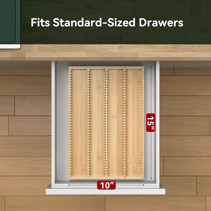 for Nespresso Vertuo Capsules Bamboo Coffee Pod Drawer Organizer | 15"Dx10"Wx1.5"H 40 Big or 52 Small Pods Holder for Counter