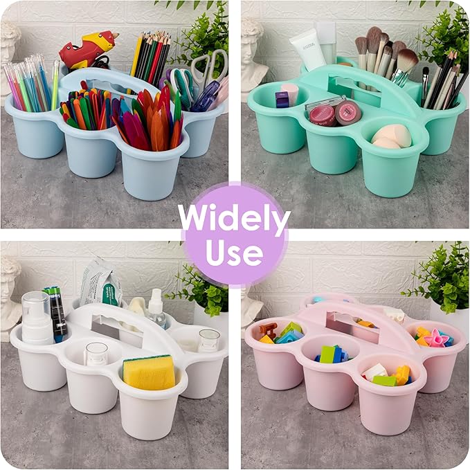 2 Pack Classroom Caddy For School,Kidsroom,Pencil Holder,Plastic Cup Caddy for Drink Delivery (Blue)
