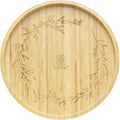 Bamboo Lazy Susan Turntable Organizer 10", Decor Your Kitchen with Elegant Engraved Patterns, Effortless Spinning with Big Roller, Ideal for Cabinet, Pantry, Countertop, and Table Organization