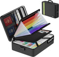 JHSafer Fireproof Document Bag with Lock for Letter/A4 Files, Soft | 5200°F Important Document Organizer with 7 Colorful Pockets, Insulated Portable Safe Storage for Home Travel Office