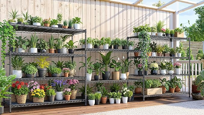 5 Tier Wire Shelving 2 Pack | 55”W Storage Shelves Heavy Duty | Rolling Wire Rack with Wheels | 3250 LBS Metal Shelving | Garage Shelving Units and Storage | Adjustable Layer Height | 55”W×18”D×73”H