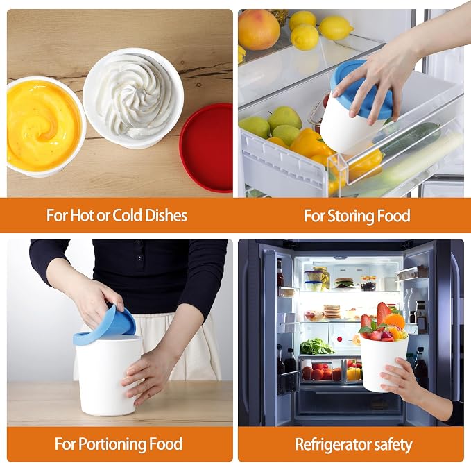 Ice Cream Containers for Homemade (4 Pack - 1 Quart Each), Reusable PP Plastic Ice Cream Storage Containers for Freezer, Leak-Free Ice Cream Containers with Silicone Lids